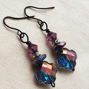 Handmade purple and blue earrings